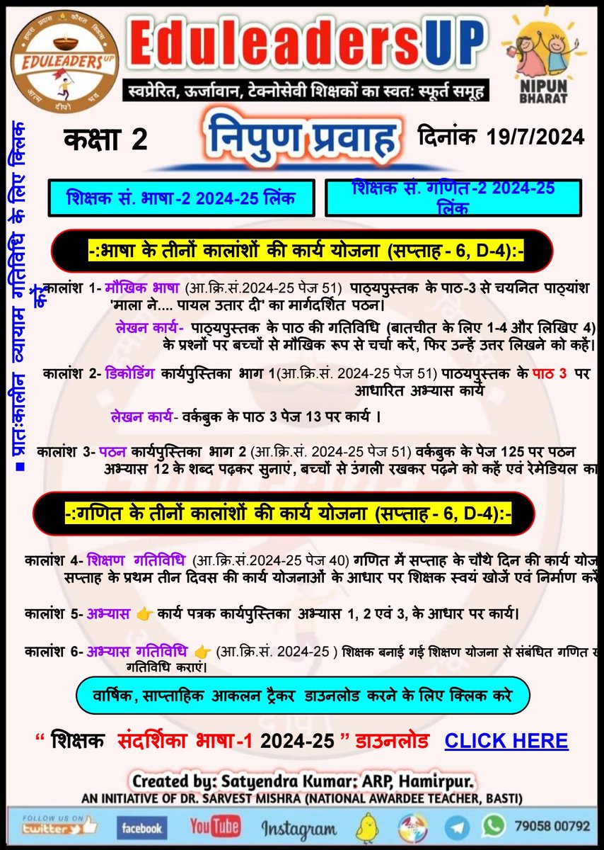 EduleadersU's tweet photo. #निपुण_प्रवाह
#स्कूल_रेडिनेस_गतिविधि
#भाषा_एवम्_गणित
#संदर्शिका_अनुसार
*दिनांक:  19/07/2024*
〰️〰️〰️〰️〰️ 
#कक्षा_1_2_एवम्_3,
 #Week_6 #Day_4
#Revision 
〰️〰️〰️〰️〰️〰️
#निपुण_भारत_मिशन
#निपुण_यूपी
#अभ्यास_कार्य_पत्रक
@EduMinOfIndia
@thisissanjubjp
@basicshiksha_up  
@sarvestkumar https://t.co/D53FlGspbB