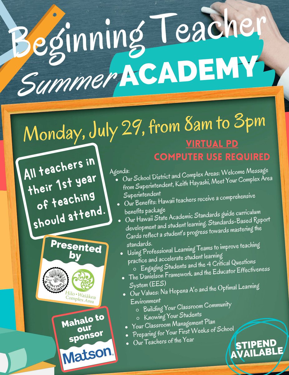 WE'RE ONE DAY AWAY FROM BTSA!    Get ready to make some magic happen! ✨  Welcome to the #WestHawaii family, new teachers!  #TeachersWelcome #LetsDoThis #BeginningTeacher #ByeByeSummer #BackToSchool2024