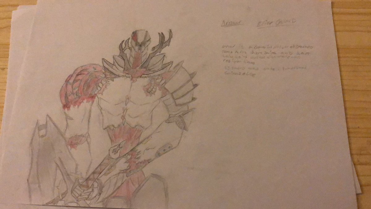 resiumsrt_tomb's tweet image. Arthur of the elite guard
(Sry for the quality my lamp is crap)

Arthur uses several sparked saiya plates and S.A.M gauntlets 

Arthur uses a damaged saiyas edge as his primary weapon (the sheath is embedded in the right skirt guard

#ocart #sidecharacter