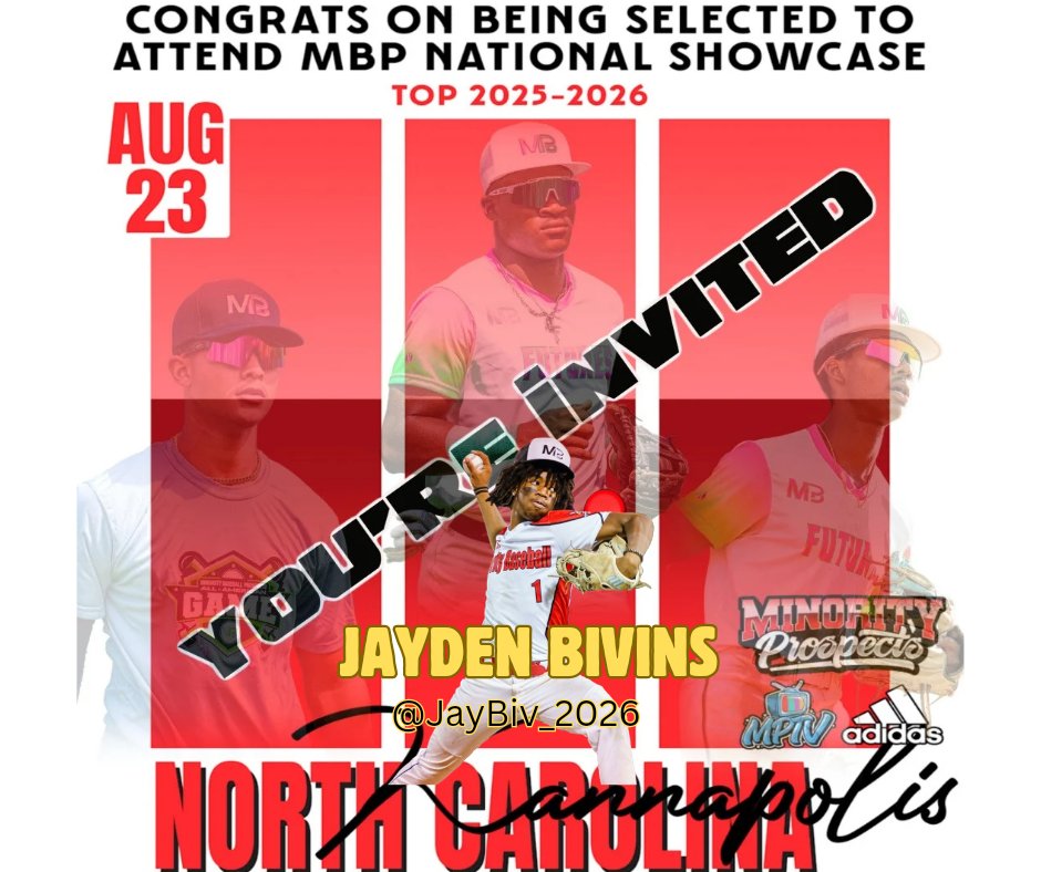 Jayden Bivins (@jaybiv_2026) on Twitter photo Excited to be able to attend this event again. Thank you for the invite! <a href="/MBPTakeover/">Minority Baseball Prospects</a> Excited to be able to attend this event again. Thank you for the invite! <a href="/MBPTakeover/">Minority Baseball Prospects</a>