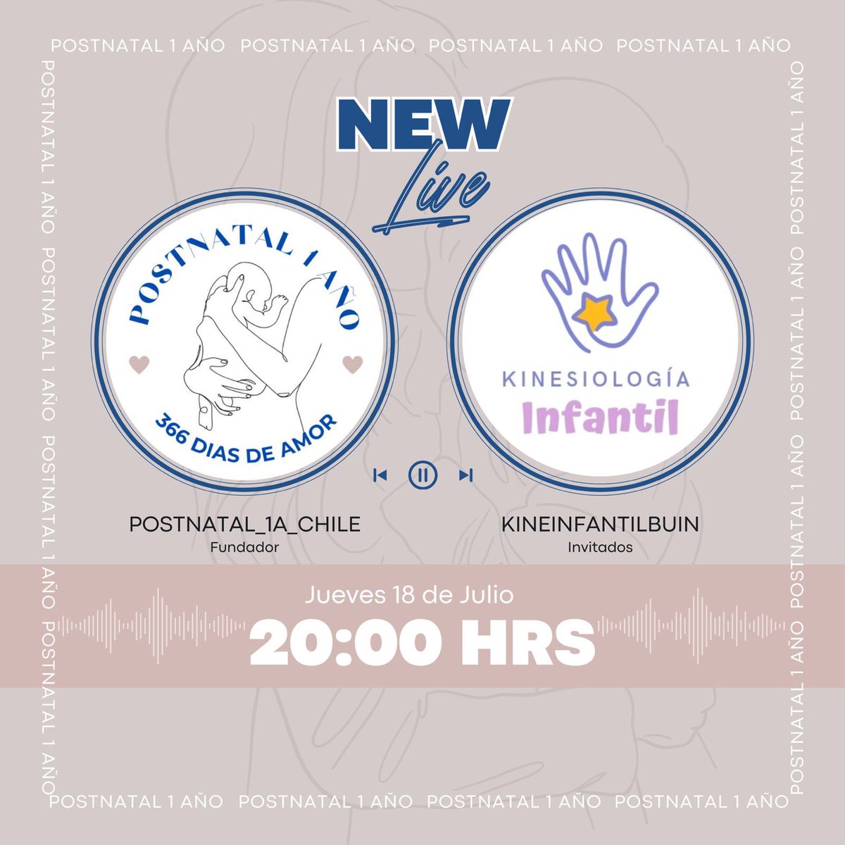 postnatal_1a_ch's tweet photo. Hoy a las 20 horas, las esperamos a todas en nuestro IG postnatal_1a_chile

#postnatalunañochile https://t.co/vRA6CzG7z5