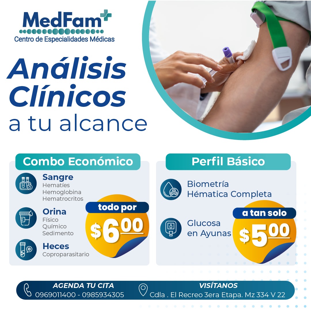 MedFam_ec's tweet photo. 🔬💰¡Tus análisis clínicos al mejor precio En #MEDFAMLAB!
Aprovecha nuestros combos en laboratorio desde💲5.00
🏥 💯 Visítanos para más información sobre nuestros servicios y promociones 🔍
#MedFamLab #Salud #Laboratorio #CentroMedico #Duran #ElRecreo https://t.co/EFodEnjKmR