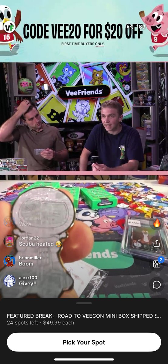 astronaut hit wow!!! 🚀🚀🚀🚀🚀
<a href="/veefriends/">VeeFriends</a> <a href="/adamripps/">Adam Ripps</a> <a href="/garyvee/">Gary Vaynerchuk</a> 
#RoadToVeecon pins and stickers

<a href="/VeeFriendsCards/">VeeFriends Cards</a> <a href="/fanaticslive/">Fanatics Live</a> 🔥