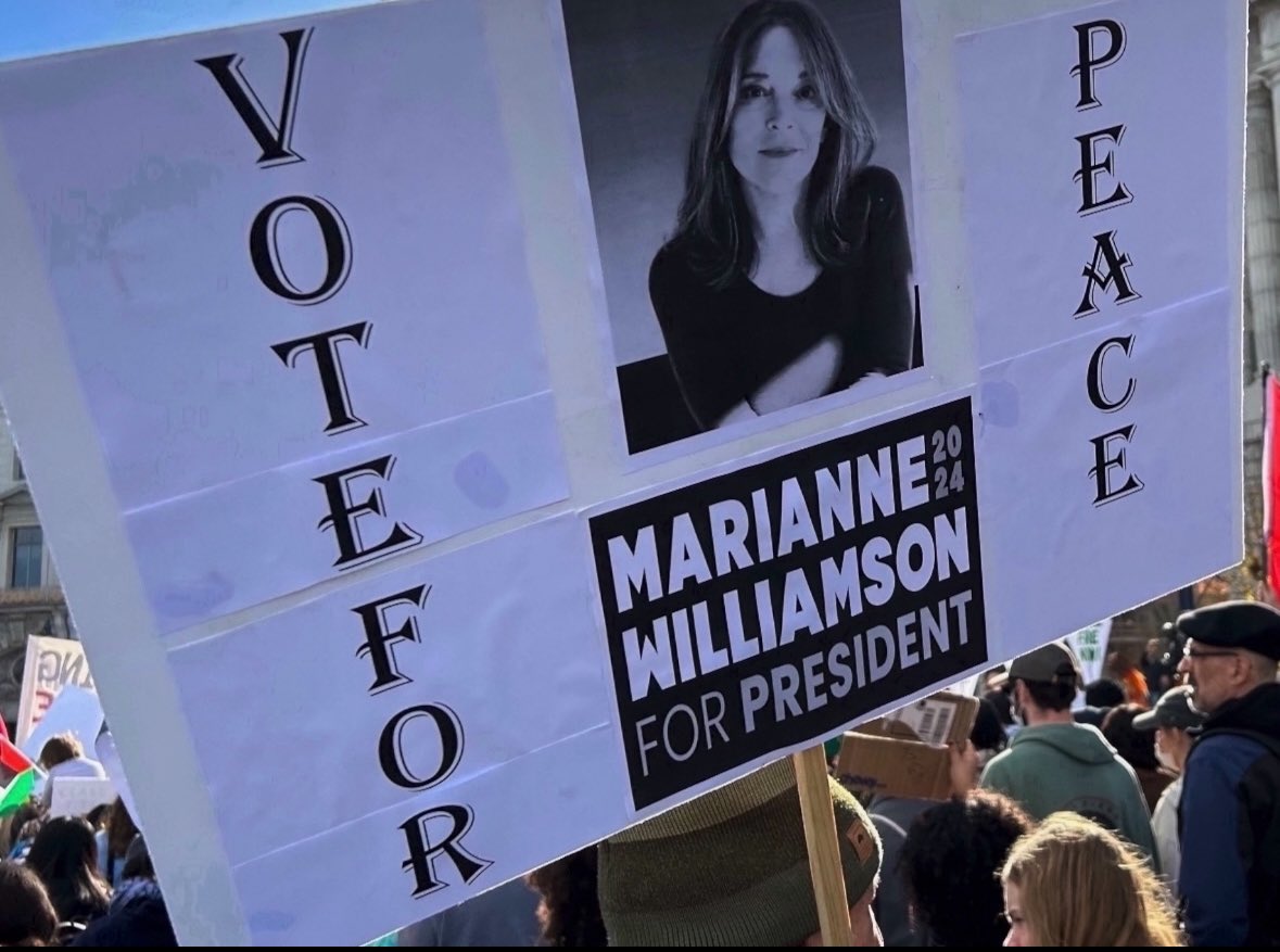 Marianne Williamson is the peace candidate that meets the criteria. Williamson has been calling for a permanent ceasefire early, often, and consistently. 
#Marianne2024 
#CeasefireNOW