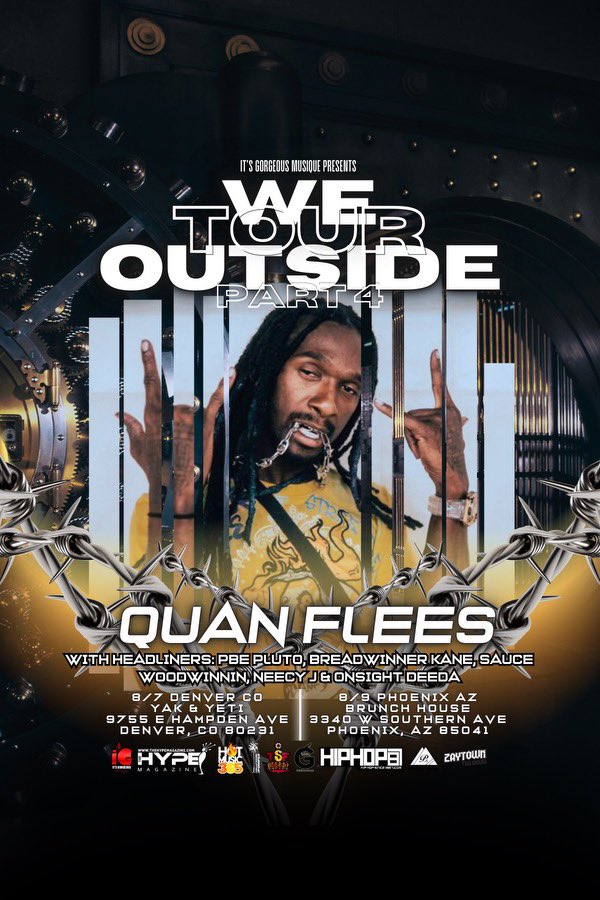 QuanFlees's tweet photo. Come rock with me in Denver August 7th at the Yak &amp; Yeti and August 9th in Phoenix, Az at the Brunch house doors open at 9 both nights https://t.co/lLUkIDmU4v