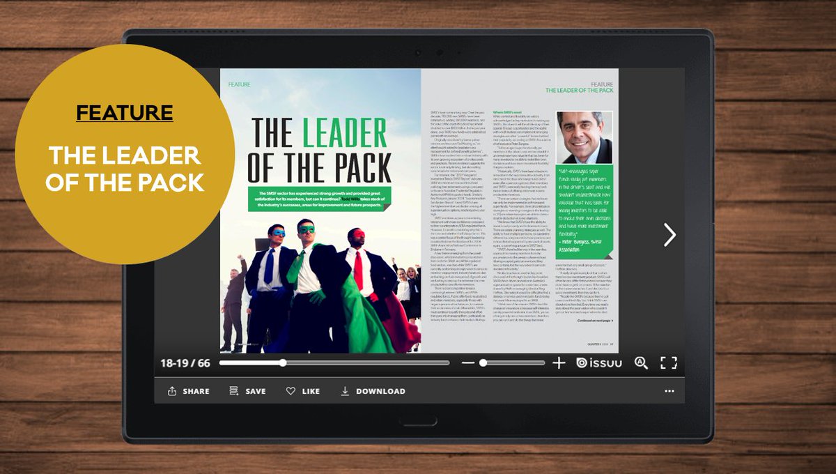smsmagazine's tweet image. Article of the Week: The leader of the pack  

The SMSF sector has led the superannuation industry for many years and continued evolution will be key to maintaining this position. ow.ly/PfbB50SET69 

#SMSF #financialplanning #financialservices #ausbiz #accounting…