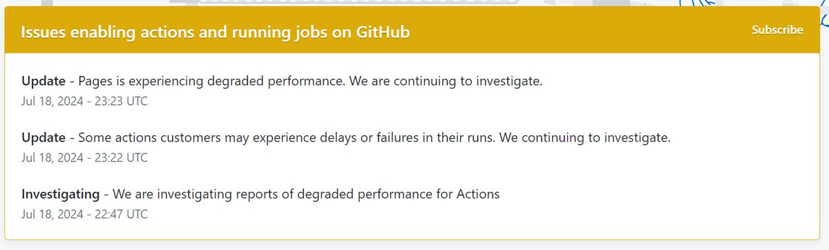 hoverbee2023's tweet image. #Github #Actions Down