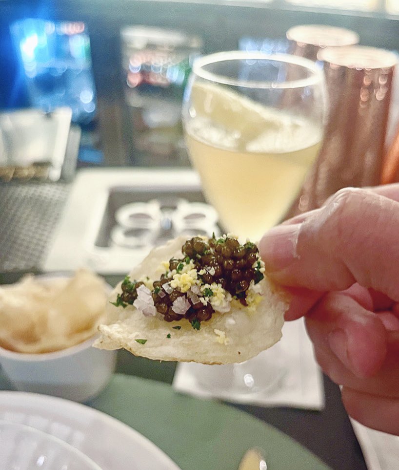 ndrewmarin's tweet photo. Happy National Caviar Day (on Zapp’s chips) from the wine bar of #Emerils https://t.co/1OG0cpBj7n
