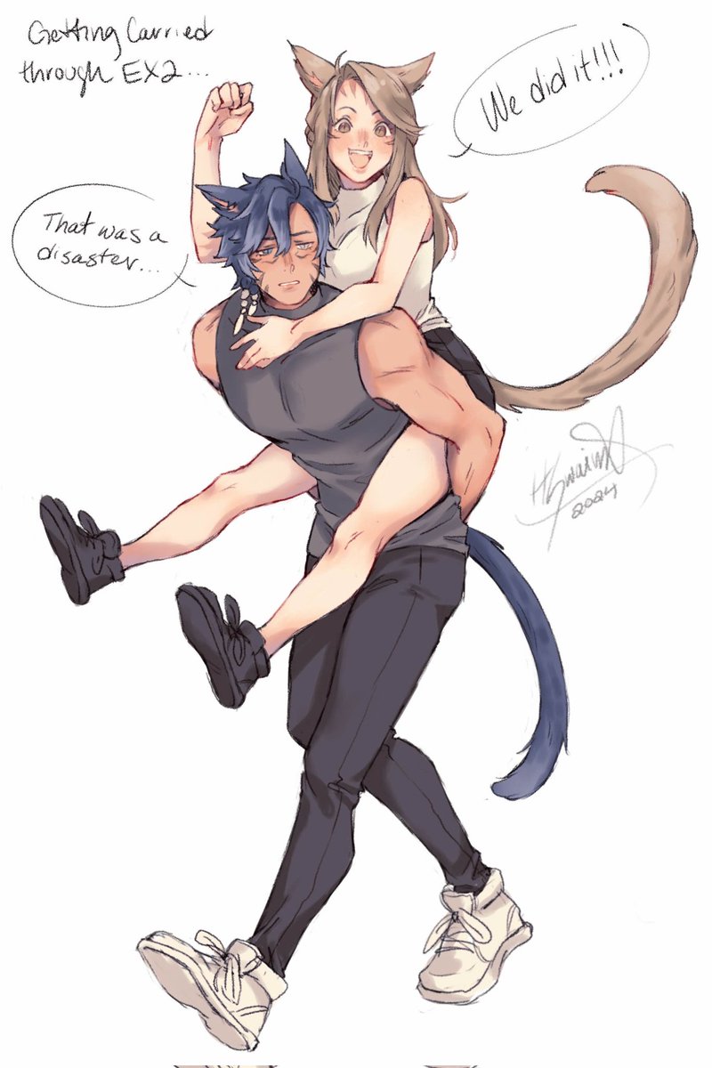 Been drawing my fc mates a lot recently 🥰 #ffxiv