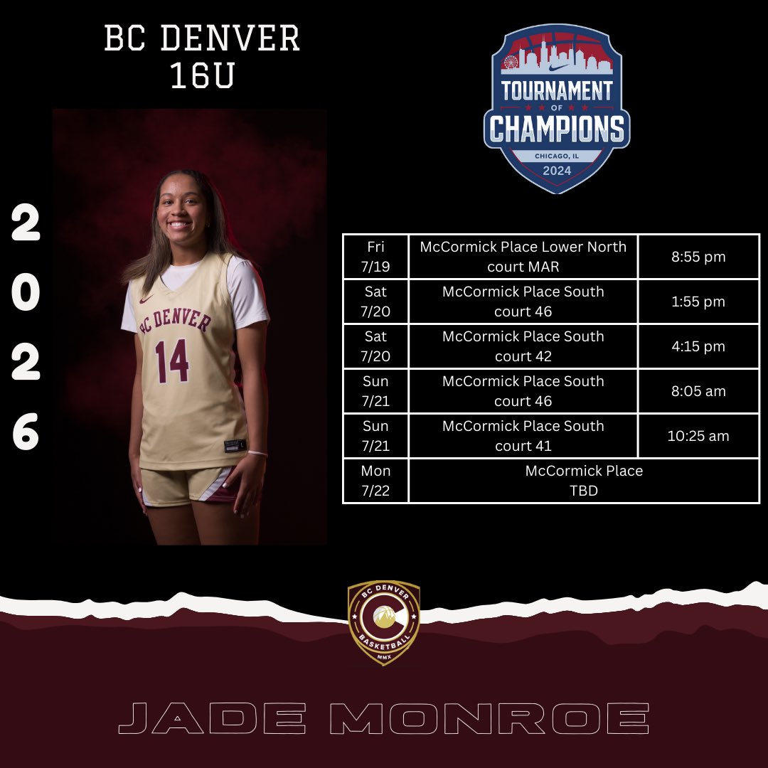Schedule for <a href="/NikeTOCChicago/">NikeTOCChicago</a> this weekend!! <a href="/BCDenver_WBB/">BC Denver Basketball Club</a> <a href="/ChapGirlsHoops/">Chap Girls Hoops</a>