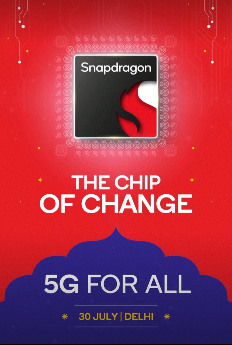 Designed and Engineered for India.

Get ready for the global launch of a revolutionary platform set to usher millions of Indians into the 5G era. 🚀

#भारत the future is calling. Are you ready to answer?

#5GForAll with Snapdragon For India 🇮🇳
#विकसितभारत