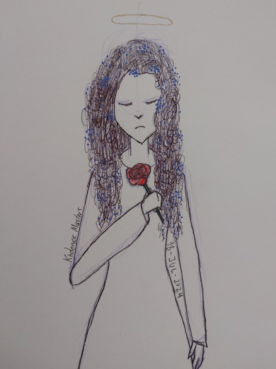 KadenceMasters's tweet image. &quot;If you knew Hannah, you&apos;d know she hated roses.&quot;
#13ReasonsWhy #HannahBaker #fanart #art 
Partner has started us watching 13 Reasons Why together. This line has been in my head all day and I decided to draw our girl with Forget-Me-Nots in her hair.