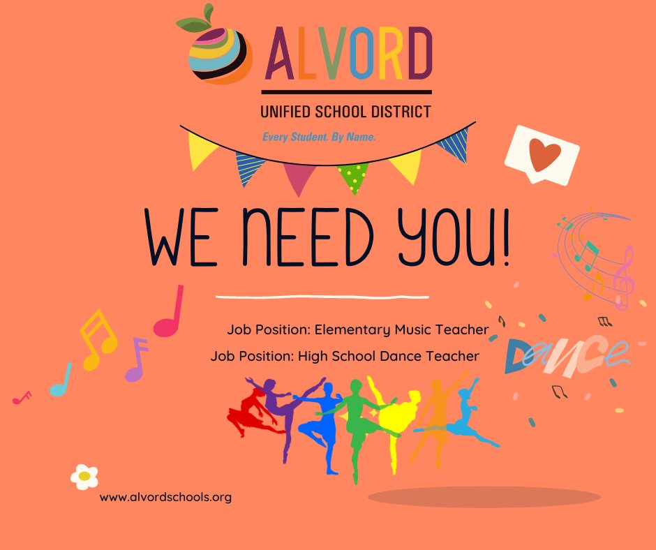 Please use this link for the Elementary Music Teacher position:
edjoin.org/Home/JobPostin…
Please use this link for Dance Music Position: 
edjoin.org/Home/JobPostin…