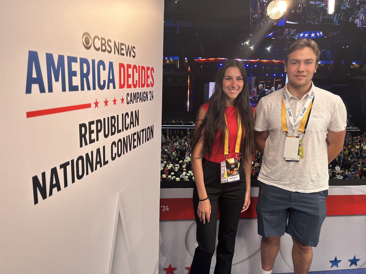 As <a href="/GOP/">GOP</a> Convention concludes tonight, hands-on opportunity with <a href="/CBSNews/">CBS News</a> winds down for <a href="/penn_state/">Penn State</a> students Kendra Houp and Rocco Bruegel. #WeAre #BellisarioProud