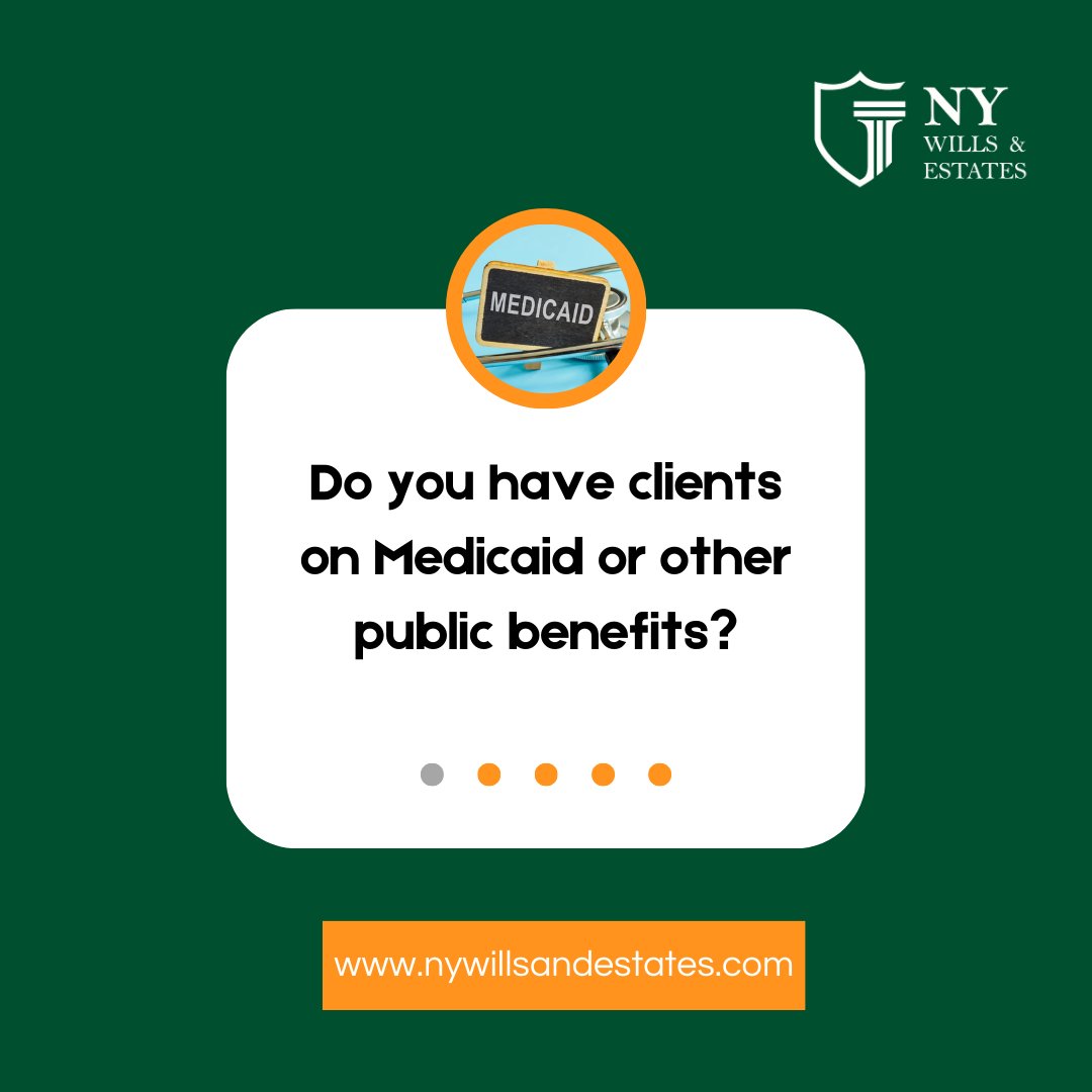 NYWillsEstates's tweet photo. PI Attorneys, protect your clients' public benefits! 🛡️

Expert guidance, tailored solutions, and seamless integration for Medicaid and more. Let us handle the details so you can focus on winning your case! ⚖️

#LegalSupport #PIAttorneys #Medicaid https://t.co/dTXooqdr6Q