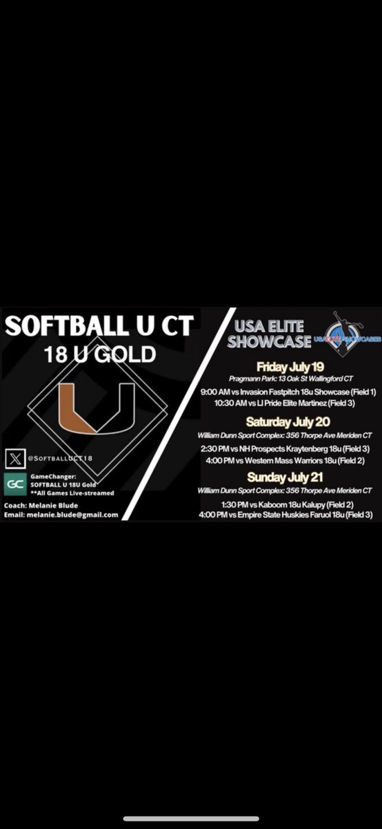 In Connecticut this week at USA Elite Showcase! Very excited to play with my team!