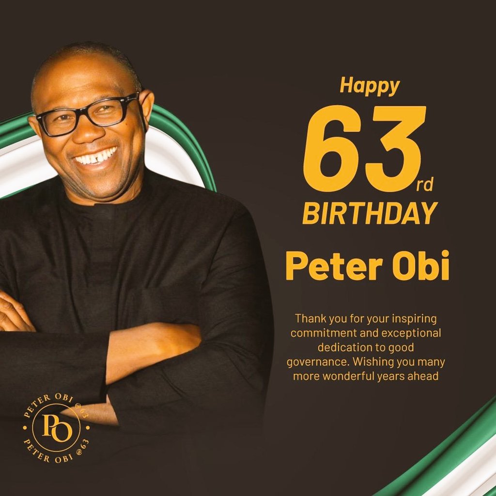 BolanleA4's tweet image. Dear @PeterObi , As you enter into the 63rd year of your life, I join millions of Nigerians at home and abroad, wishing you a happy birthday.

Sir, you are a remarkable man who understands what it means to serve the people. I am in awe of the man you are. 

I thank God  for your…