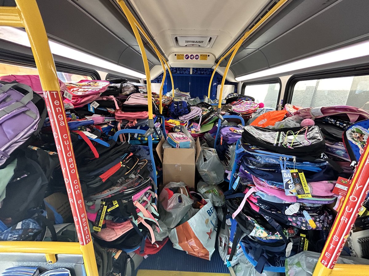 Tarp1969's tweet photo. We are here at the Walmart on Monterey @KESQHaley is Live as we #PackTheBus with @SunlineTransit Backpacks and school supplies are needed @KESQ https://t.co/d5BZSJMmQG