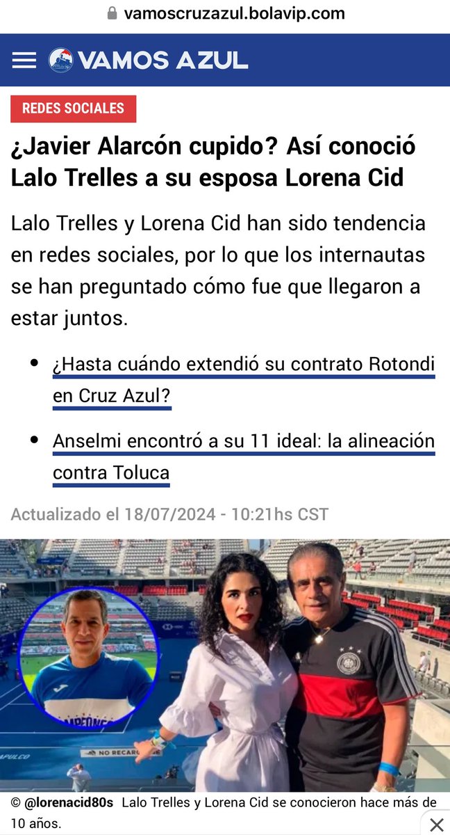 LorenaC72787839's tweet photo. ¿Alarcón cupido? Así conoció Lalo Trelles a su esposa Lorena Cid  vía @vamoscazul @eduardotrelles @Kari_Azul @Javier_Alarcon_  ⚽️🪬🩵 https://t.co/hlfOiWdGpa