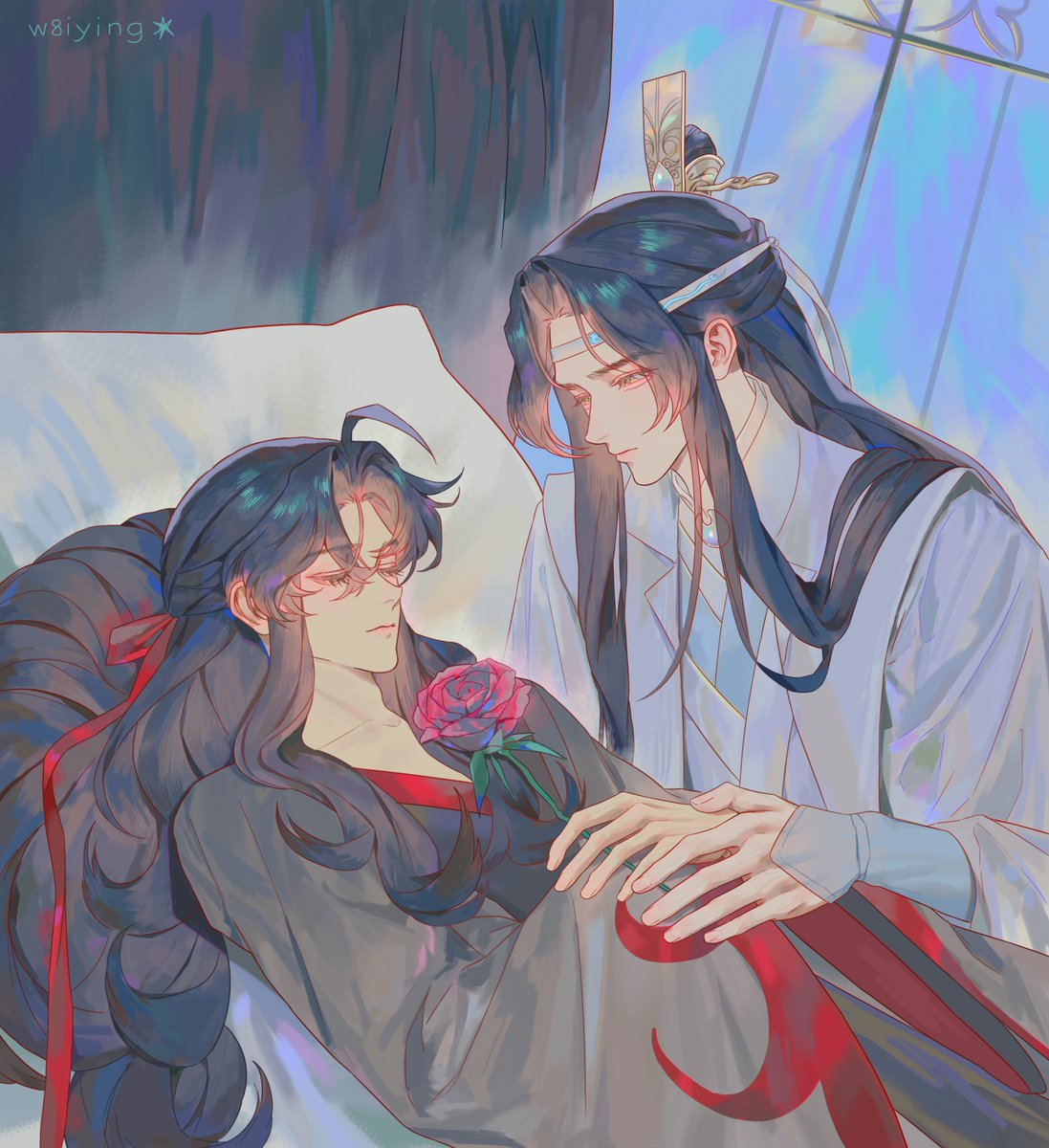 w8iying's tweet photo. sleeping beauty AU 

#WangXian #MDZS https://t.co/UA19aOIHkJ