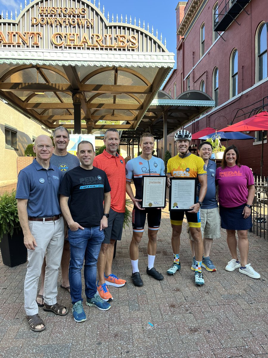 pedalthecause's tweet photo. We’ve kicked off A World Without Cancer Day at Novellus in St. Charles with proclamations from Mayor Dan of St. Charles and St. Charles County Executive Ehlmann…Friday August 2 is ✨officially✨ A World Without Cancer Day!
#aworldwithoutcancer
@SaintCharlesMo https://t.co/yw3fgdifCZ