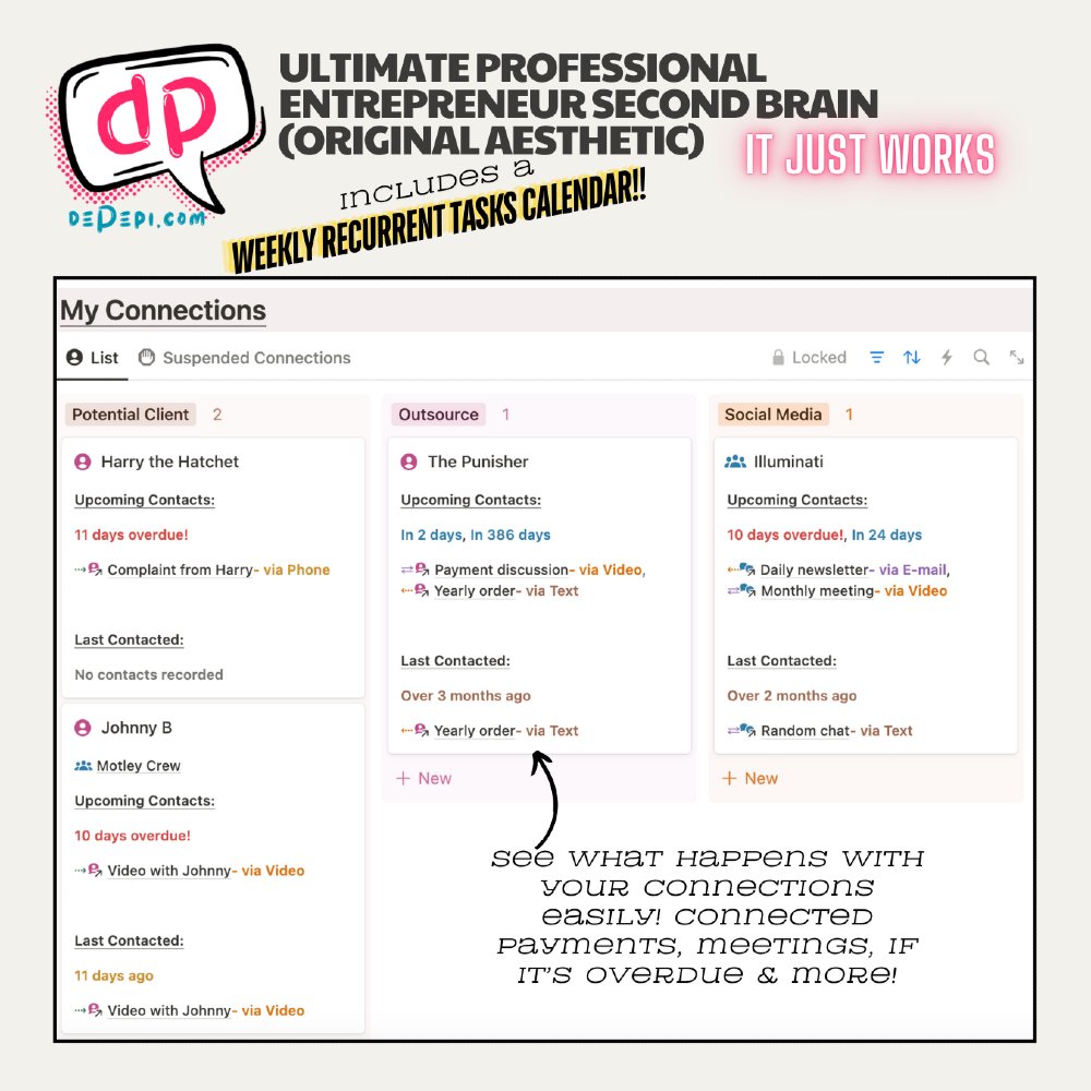 depepi's tweet photo. Get clear on what's up with your contacts with this #notiontemplate 😉 

Get more information here: https://t.co/Vk5RHCcVga

#notiontemplates #notion #entrepreneur #entrepreneurship #femalentrepreneurs #freelance #sidehustle #secondbrain https://t.co/lfUzumeDHg
