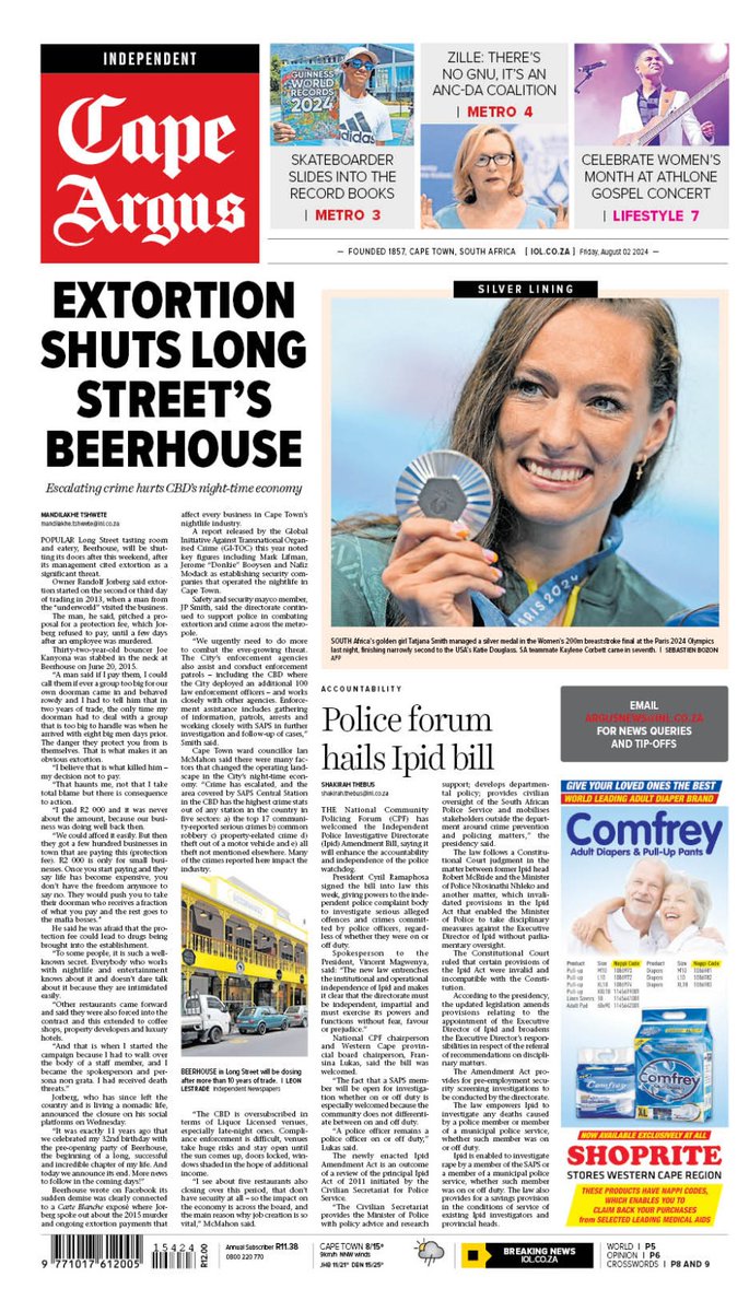 My <a href="/BEERHOUSE/">BEERHOUSE on Long</a> is leaving with a 💣 <a href="/TheCapeArgus/">Cape Argus</a> frontpage headline!
#ExtortionMustEND