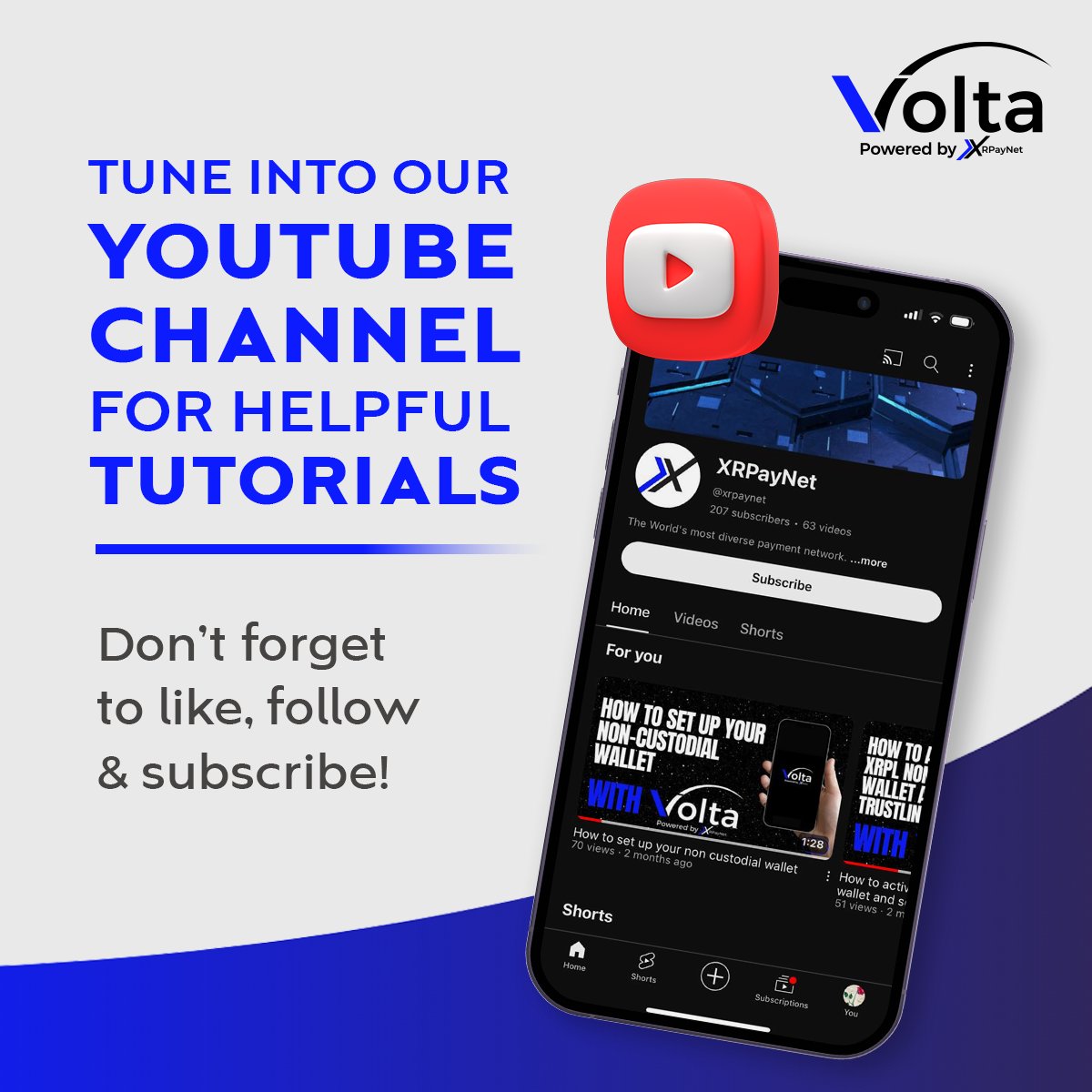 VoltaCard's tweet image. 📺 Tune into our YouTube channel for helpful tutorials! 📺
Learn how to make the most of Volta with our easy-to-follow guides. Don’t forget to like, follow, and subscribe for the latest updates and tips!
🔗 loom.ly/04SXyV8
#YouTubeTutorials #Volta #CryptoEducation
