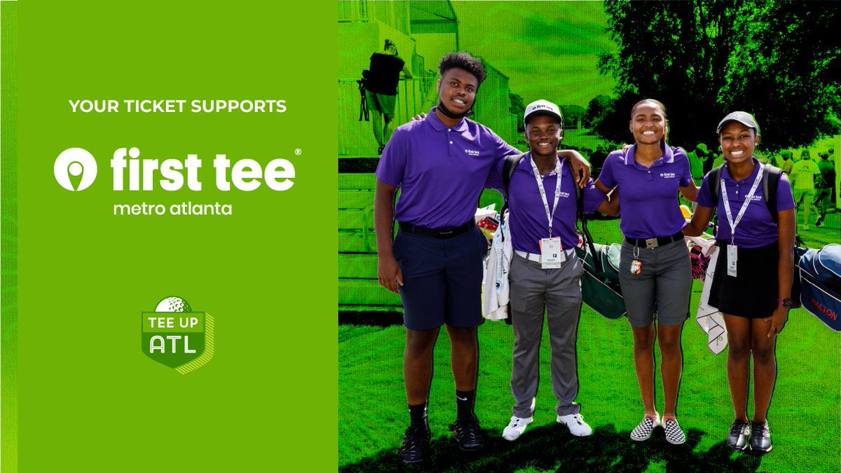teeupatl's tweet photo. ⛳️ Did you know that @FirstTeeATL is using golf to teach life skills and empower our local youth? 🙌🏼 They're helping young people build character, develop leadership skills, and pursue their dreams. You can be a part of this amazing cause by purchasing a Tee Up ATL ticket! 💚 https://t.co/0V4M9AhssY