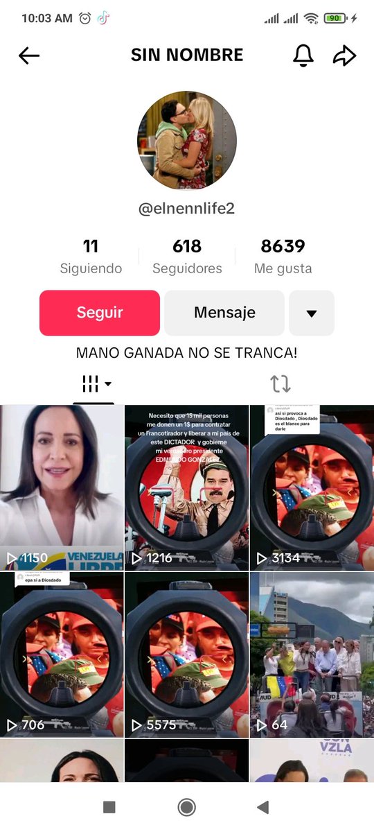 Esta cuenta en TikTok llama al magnicidio del Sr Nicolás Maduro Moros. Por favor detengamos la barbarie antes de ser demasiado tarde