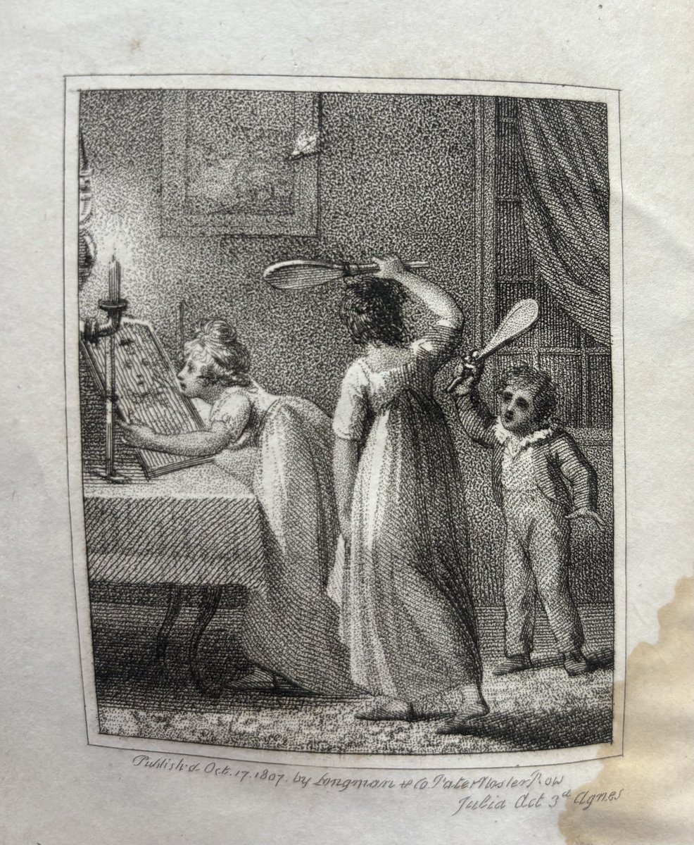 Battledore in the dressing room (Juvenile Dramas, 1808 - Baldwin Library, University of Florida, 23h21834).