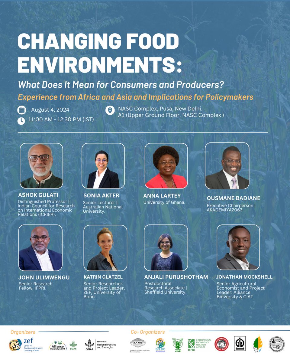 📢 Join us at the International Conference of Agricultural Economists in #India! 🏡Discover future #urbanfoodsystems in our session: Details and event page below!👇
📅 Aug 4, 2024 • 11am IST
📍 Location: A1 (NASC Complex) New Delhi, India
🔗Details: on.cgiar.org/3W5YLkP