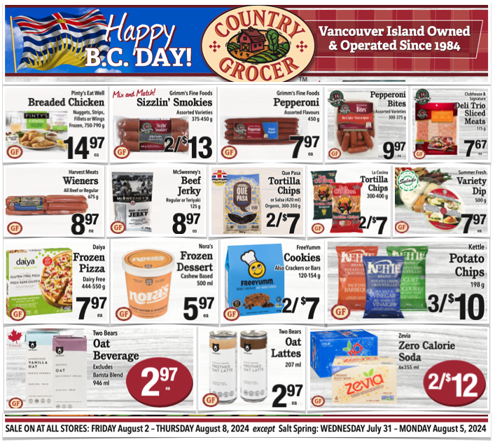 TheCeliacScene's tweet photo. 🎂 The BC Long Weekend starts now! Get what you need @CountryGrocer  SEE https://t.co/qpJF0MXpKA

#glutenfree #celiac #countrygrocer #shopping #yyj #vancouverisland #familyowned #groceries #sale https://t.co/1giIipidnl