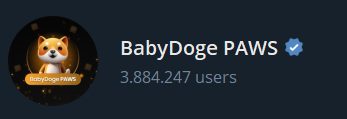 BabyDoge's tweet photo. BabyDoge PAWS is now verified on Telegram!

Play now: https://t.co/Svq5ubciA3 https://t.co/WYFD3JCXk2