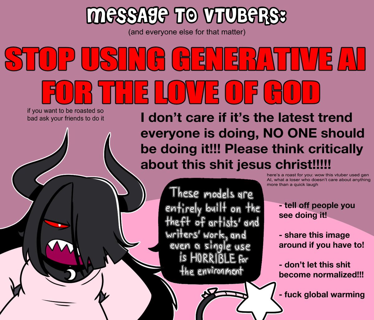 An important PSA to the vtuber community and beyond, from your local monster