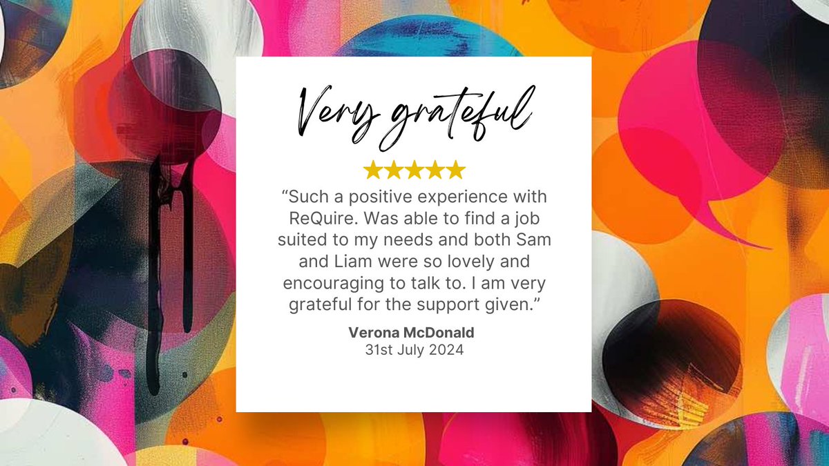 "Had such a positive experience with ReQuire. I felt guided throughout the entire interview process, I am very grateful for the support given by ReQuire consultancy."
Verona McDonald - Google Reviews

#dreamjob #careersuccess #salisburyjobs #andoverjobs #recruitmentexcellence