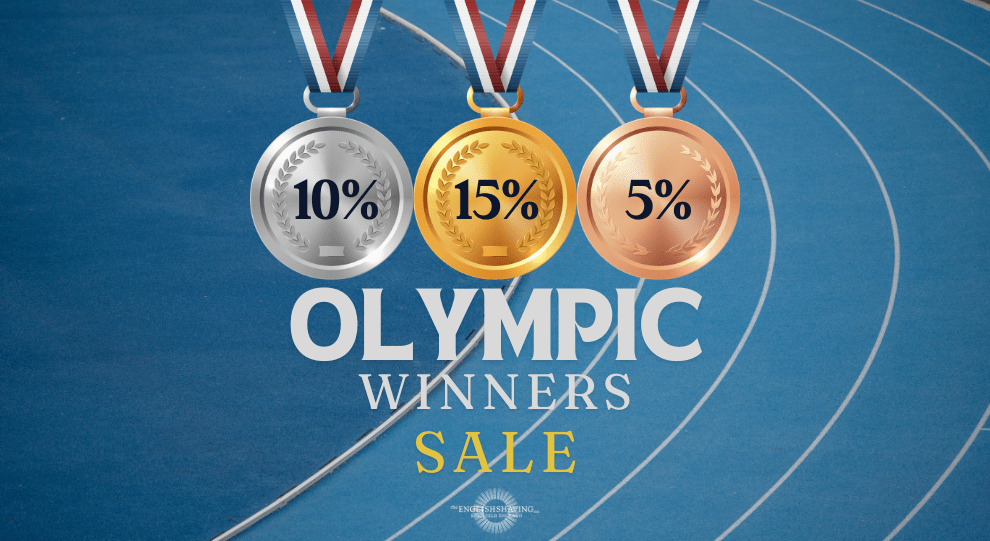 English_Shaving's tweet photo. Celebrate the Olympics with The English Shaving Company’s Olympic Winners Sale! Save on premium shaving products: Bronze medal items are 5% off, Silver are 10% off, and Gold are 15% off. Look for the medals in the images to find your discount :) https://t.co/yzQdoXPvoR