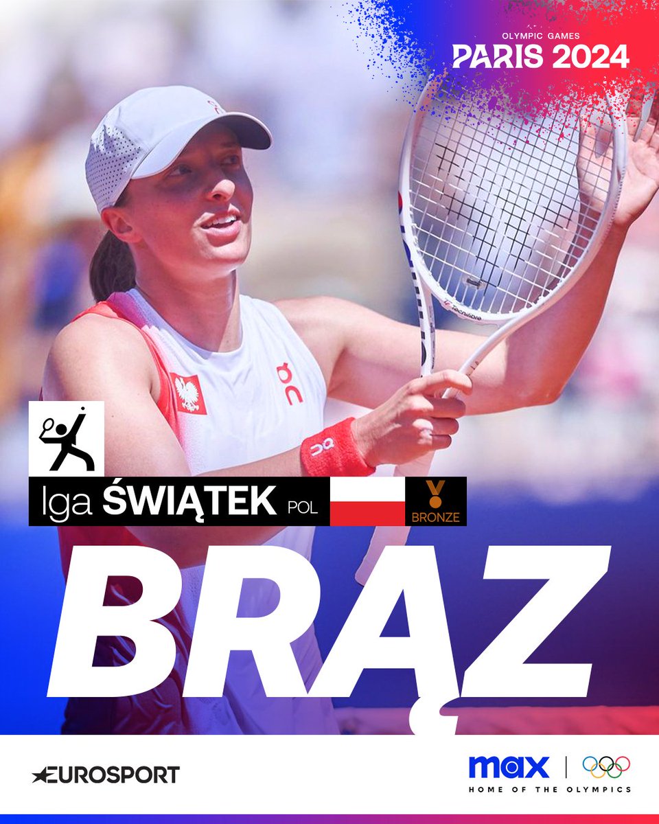 𝐈𝐆𝐀 𝐒́𝐖𝐈𝐀̨𝐓𝐄𝐊 𝐙 𝐁𝐑𝐀̨𝐙𝐎𝐖𝐘𝐌 𝐌𝐄𝐃𝐀𝐋𝐄𝐌 𝐈𝐎‼️ 🥉 🇵🇱 

Polka podniosła się po porażce w półfinale i nie dała szans Annie Karolinie Schmiedlovej 💪 

#JazdaIga #Paris2024 #HomeOfTheOlympics #TeamPL