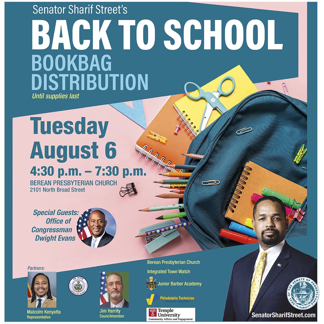 Our office is a sponsor for <a href="/SenSharifStreet/">Senator Sharif Street</a>'s National Night Out (NNO) at Berean Presbyterian Church next Tue., Aug. 6. NNO is a national campaign that builds the relationship between neighbors and law enforcement. <a href="/TempleUniv/">Temple University</a> swag and info about our programming will be shared.