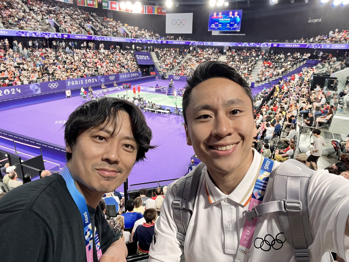 yuki_ota_japan's tweet photo. バドミントン🏸会場で、
@Dec27shintaro 池田さんに会えた！

世界で戦った先輩アスリート達がインタビューや解説してくれると選手達もやり易いだろうな！なにより、競技に興味持ってくれる人も増えるだろうし！

フェンシングもメダリストが増えてそういった役割をどんどんしていってくれると思うと将来が楽しみである😊