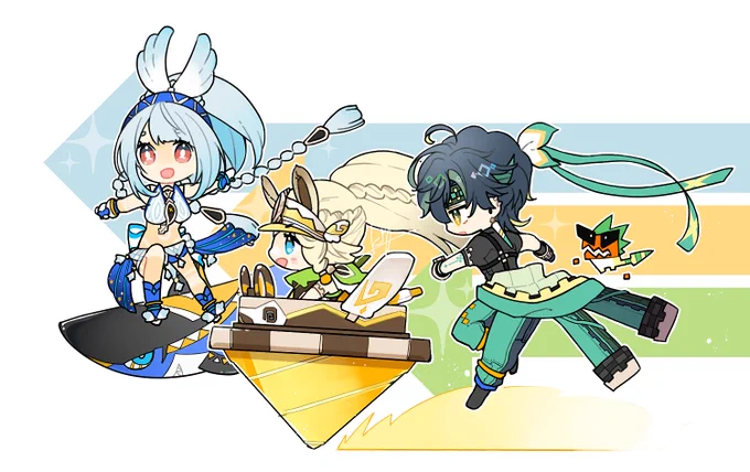 #原神 ムアラニちゃん! カチーナちゃん! キィニチくん!! \ナタトリオ/かわちい #GenshinImpact #Natlan #Mualani #Kachina #Kinich