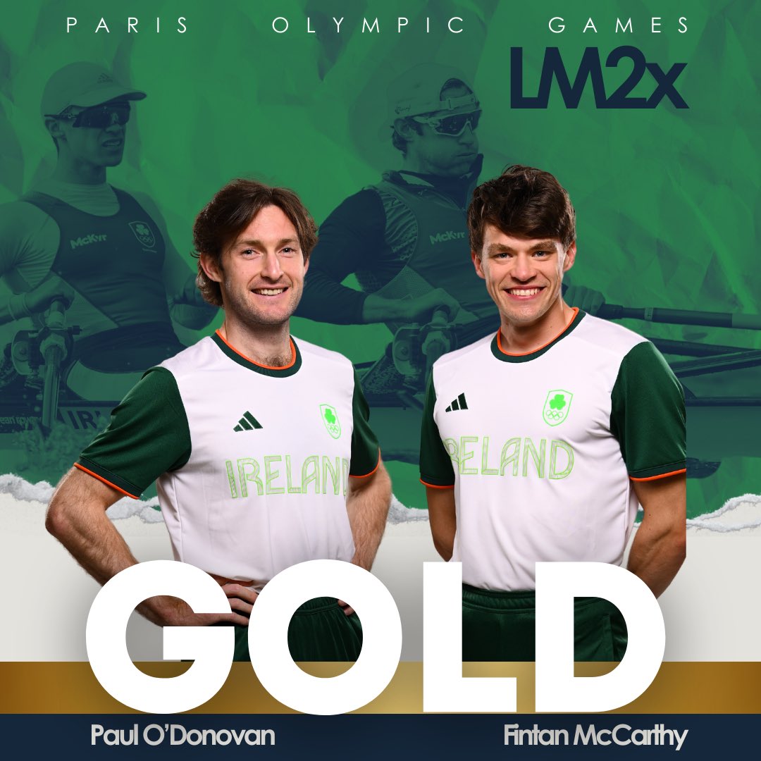 Rowing Ireland (@rowingireland) on Twitter photo ☘️ GOLD ☘️
Paul and Fintan are OLYMPIC GOLD MEDALISTS!! ☘️ GOLD ☘️
Paul and Fintan are OLYMPIC GOLD MEDALISTS!!