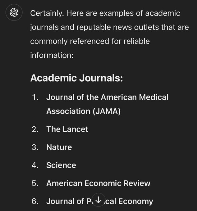 Just so everyone is aware, these sources ChatGPT considers &ldquo;reliable&rdquo; and are &ldquo;frequently cited for their<a href="/tag/shacarririchardson"class="tags"><span>#shacarririchardson</span></a>