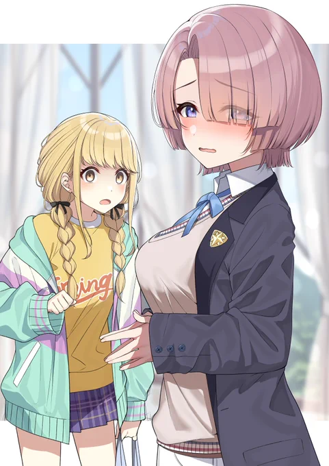 何かを忘れて登校してきてしまった麻央、とことね。 