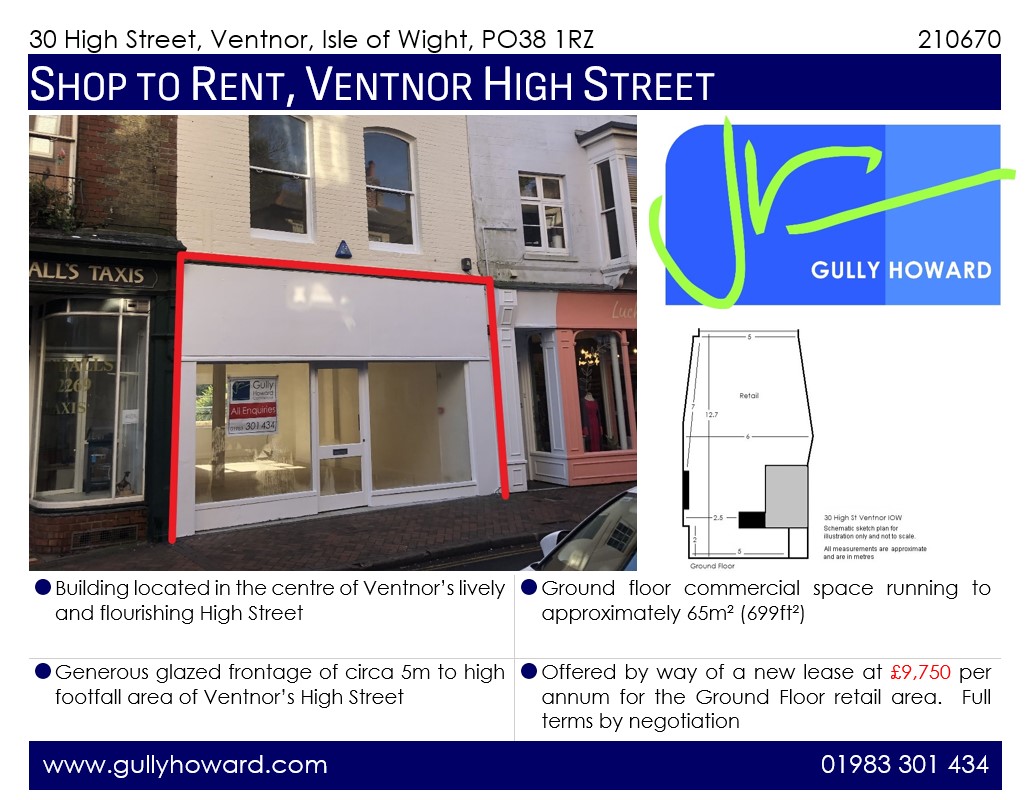 Shop to rent, #Ventnor #HighStreet 

For more details:
📞(01983) 301 434
📨enquiries@gullyhoward.com
🌐gullyhoward.com
