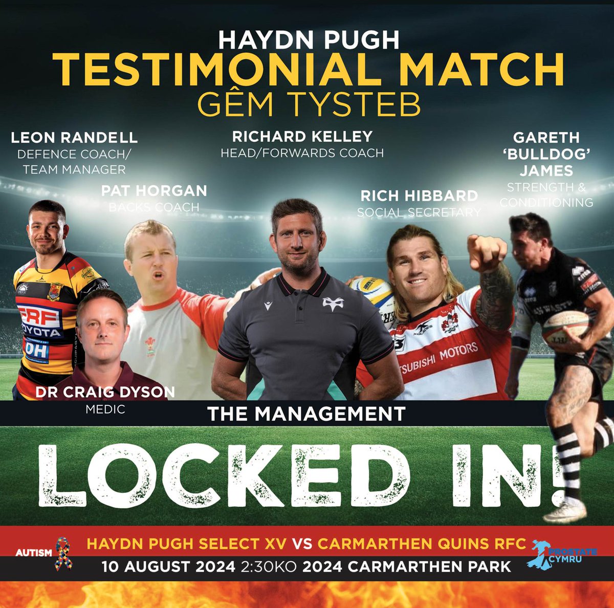 1️⃣ week to go!

Come and give club legend Haydn Pugh the send-off he deserves by coming down to Carmarthen Park next Saturday, 10th August, to support his testimonial match.

It’s going to be a special day and night but also a curtain raiser for our 150th year!

<a href="/castellhowell/">Castell Howell Foods</a>