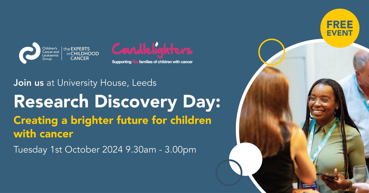 CCLG (@cclguk) on Twitter photo Exciting news! ✨🎗 The CCLG Research Discovery Day is back and bigger than before, in partnership with <a href="/CandlelightersT/">Candlelighters Trust</a>. Join us to explore #ChildhoodCancerResearch, meet experts and connect with families. Learn more & get your free ticket at: bit.ly/4fmWV81 Exciting news! ✨🎗 The CCLG Research Discovery Day is back and bigger than before, in partnership with <a href="/CandlelightersT/">Candlelighters Trust</a>. Join us to explore #ChildhoodCancerResearch, meet experts and connect with families. Learn more & get your free ticket at: bit.ly/4fmWV81