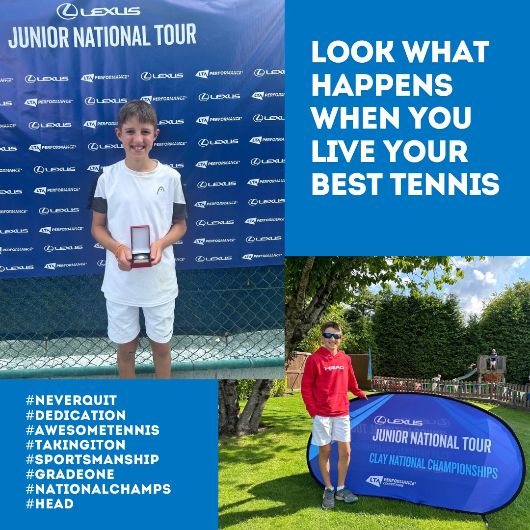 Dedication paying dividend. Huge congrats to our junior, Seb, as he wins his play off, taking third place in the Lexus Junior National Tour, Clay Court Championships! Watch this space, this one means business!
#head #tenacity #nevergiveup #leaveitalloncourt #juniortennis #lta
