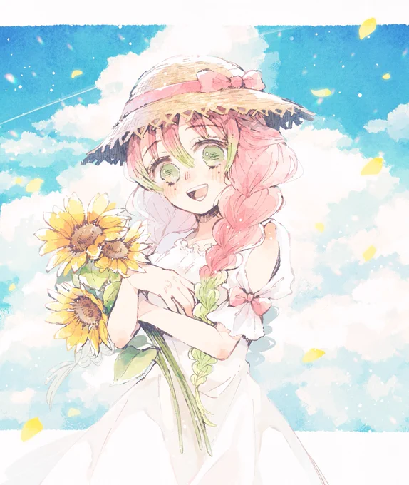夏休み蜜璃ちゃん海の家イベントのイラストも可愛かった〜 
