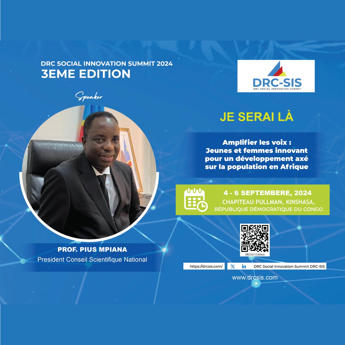 DRC_SIS's tweet photo. Professeur @PiusMpiana  sera aussi de la partie au sommet de l'innovation sociale, il va nous parler de l'apport de la science dans l'innovation et le developpement sociale.Cliquez sur https://t.co/g1dA9tSGml pour réserver une place

#université #entrepreneuriat #developpement https://t.co/sjduwOk00p